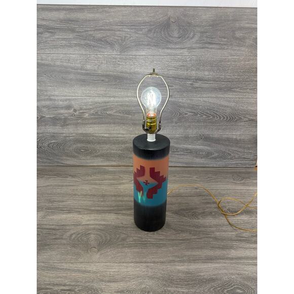 Vintage MCM Martz Marshall Studios Ceramic Pottery Tall Cylinder Lamp - Picture 2 of 5